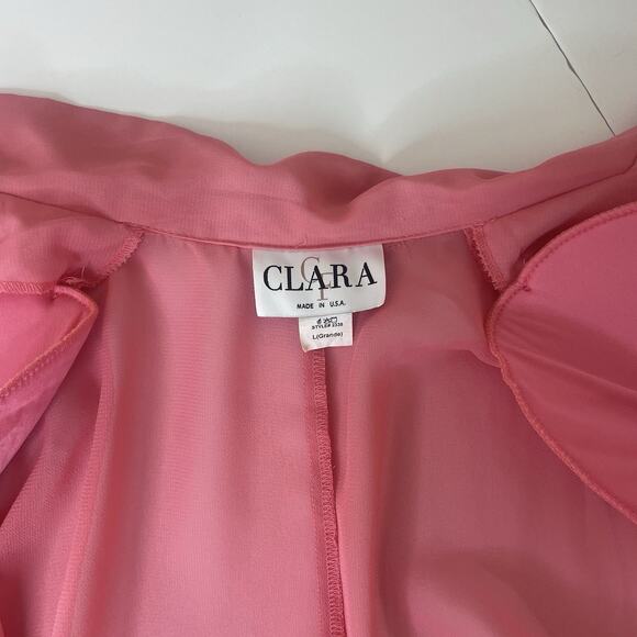 VTG Clara Sheer Embroidered Blouse Jacket Top w/ Rhinestone Clasp Old Money USA - Picture 3 of 7